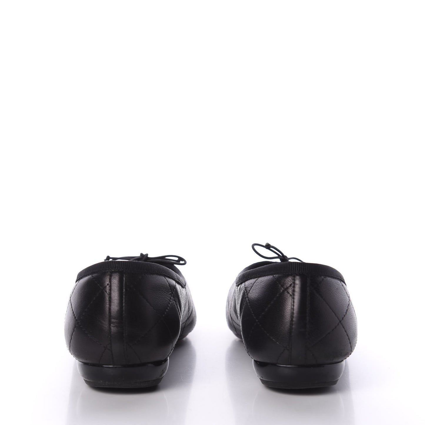 Lambskin Quilted Cambon Ballerina Flats 38 Black