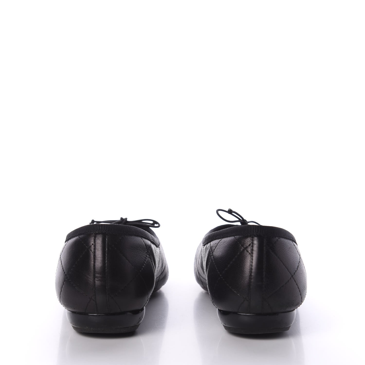 Chanel Lambskin Quilted Cambon Ballerina Flats 38 Black 6 of 10