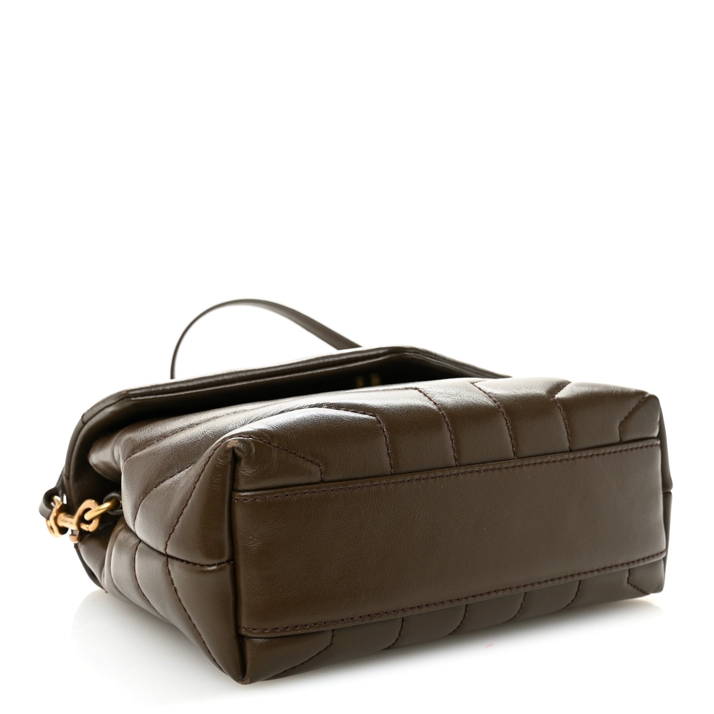 Calfskin Y Quilted Monogram Toy Loulou Crossbody Bag Soil Brown