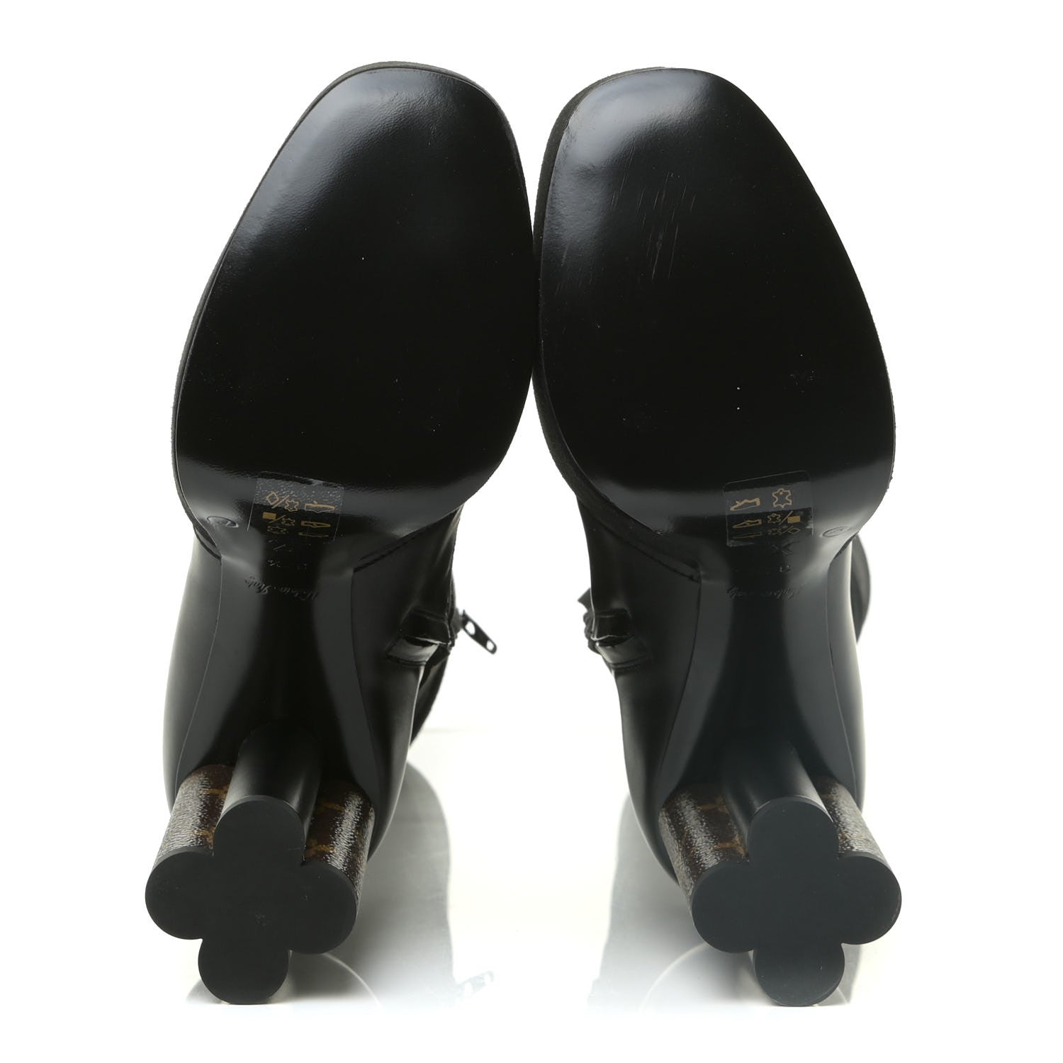 Louis Vuitton Suede Calfskin Monogram Podium Platform Thigh Boots 37.5 Black 6 of 17
