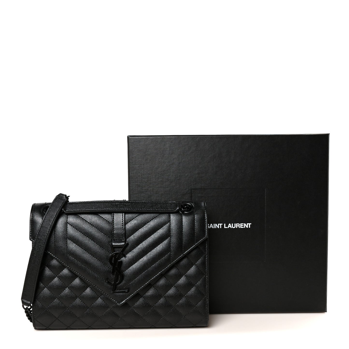 Grain De Poudre Textured Mixed Matelasse Triquilt Medium Monogram Monochrome Satchel Black
