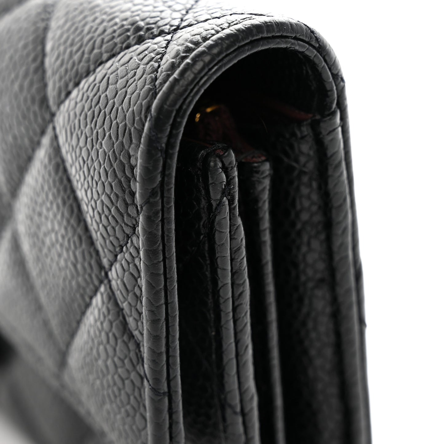 Caviar Quilted Large Flap Wallet Black