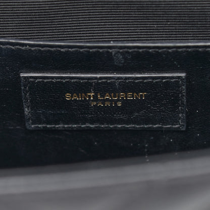 Saint Laurent Grain De Poudre Matelasse Chevron Medium Monogram Satchel Black 7 of 18