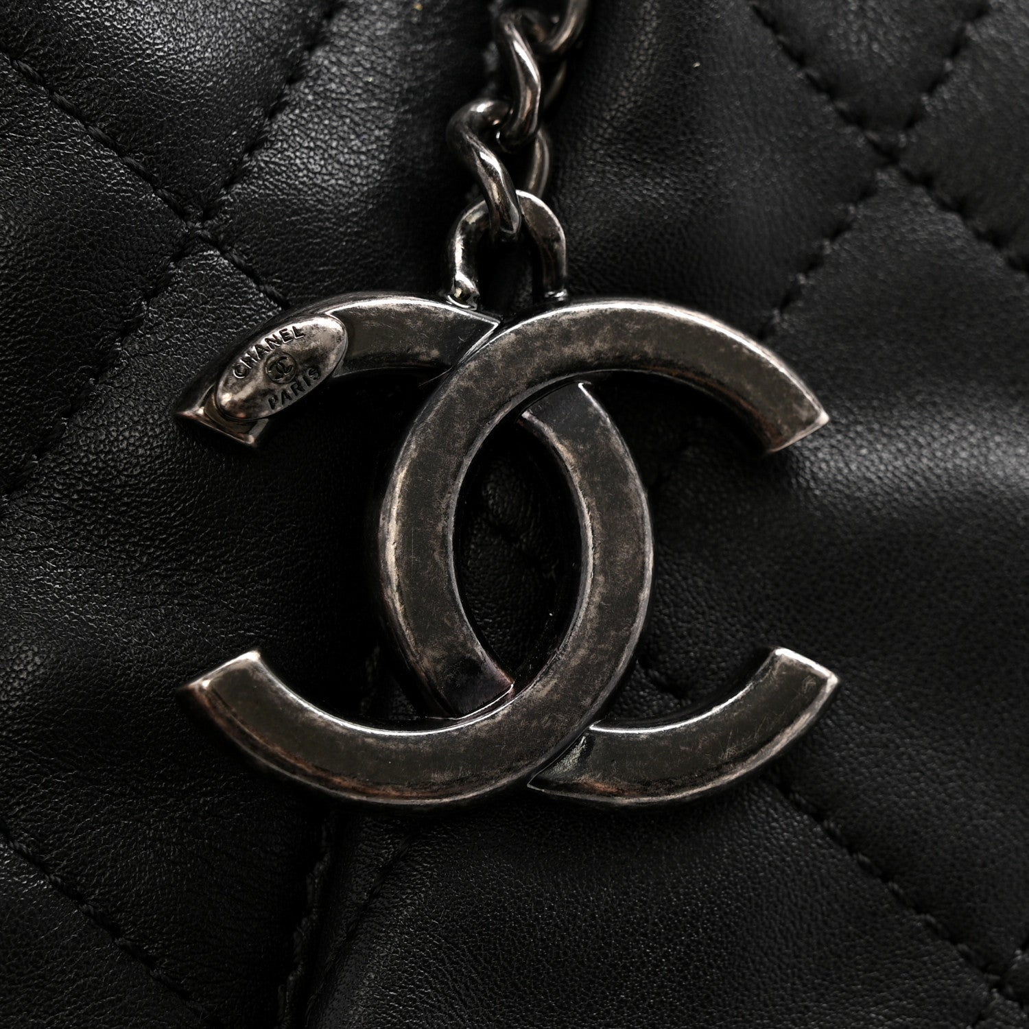 Chanel Calfskin Quilted Large Coco Pleats Tote Black 11 of 13