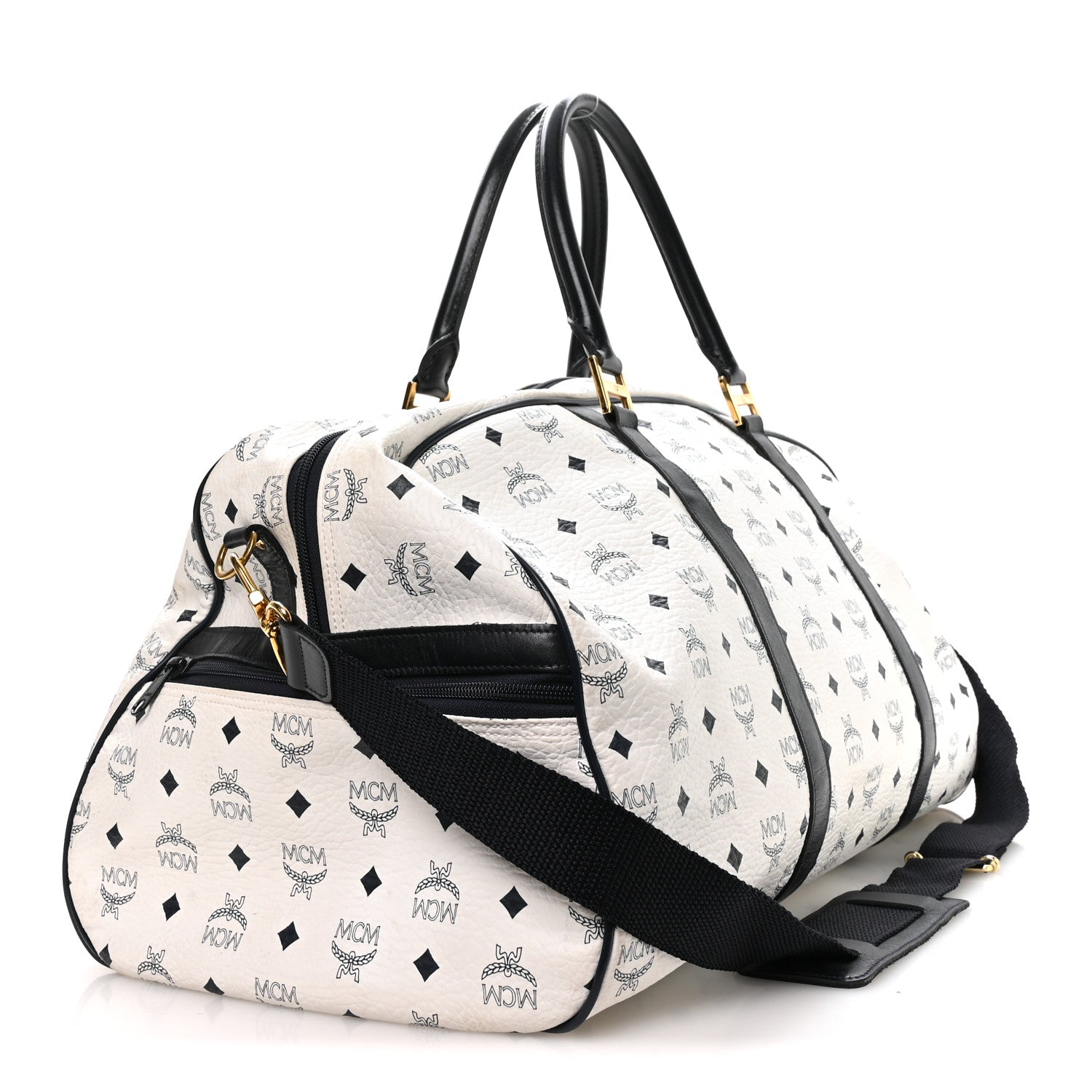 MCM Visetos Weekender Duffle Bag White 2 of 9