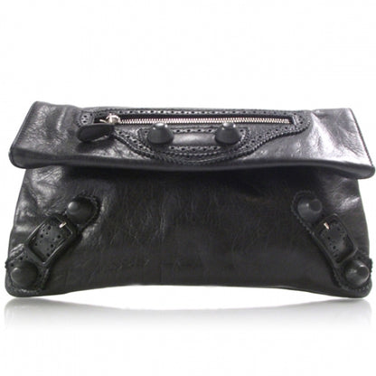 Balenciaga Agneau Giant Brogues Hardware Envelope Clutch Black 1 of 7