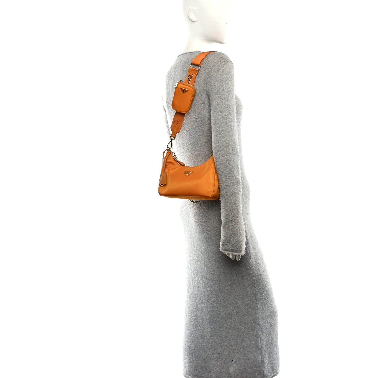 Re-Nylon Saffiano Re-Edition 2005 Shoulder Bag Amber
