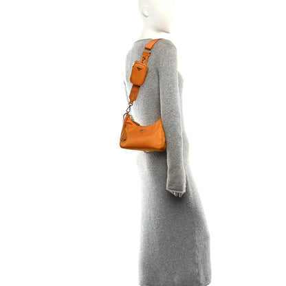 Prada Re-Nylon Saffiano Re-Edition 2005 Shoulder Bag Amber 2 of 10