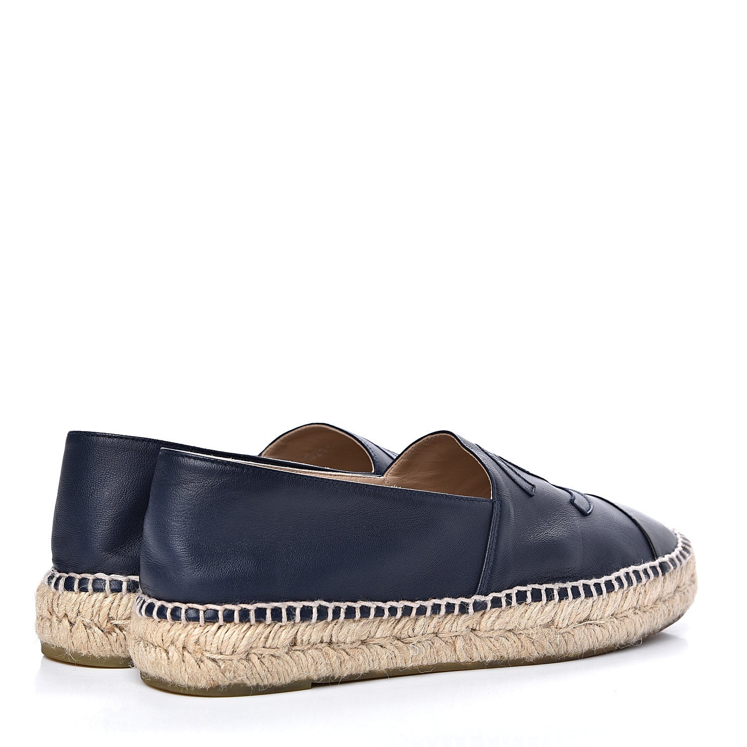 Chanel Lambskin CC Espadrilles 39 Navy Black 4 of 10