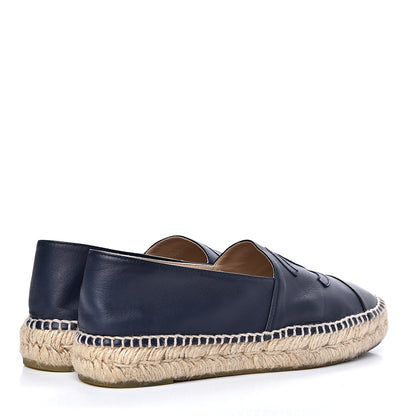 Chanel Lambskin CC Espadrilles 39 Navy Black 4 of 10