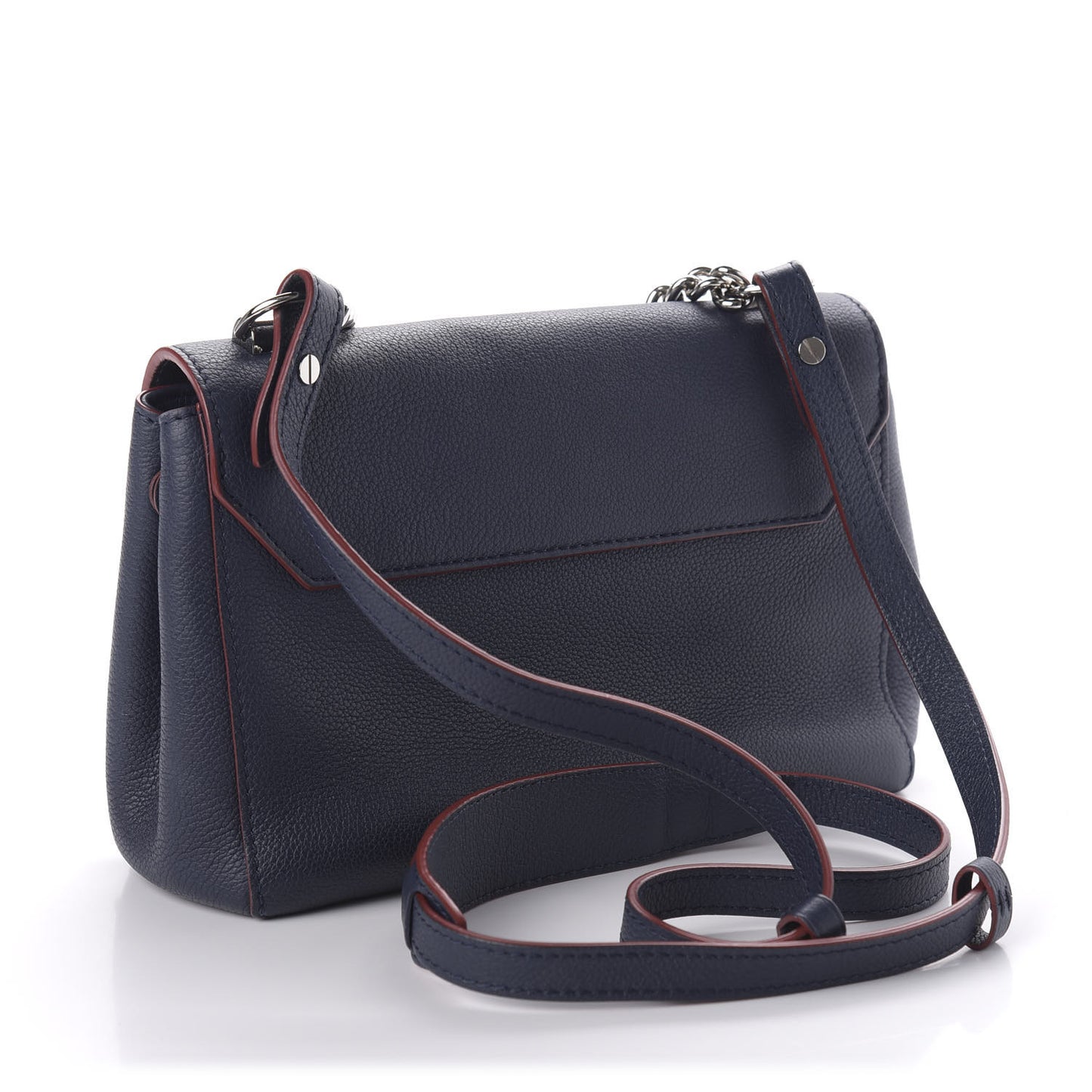 Calfskin Lockme II Chain Bag BB Marine Rouge