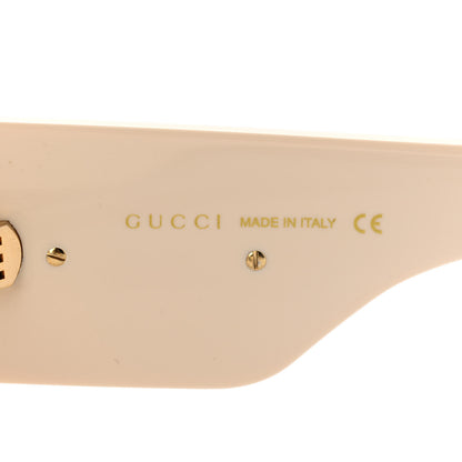 Gucci Acetate Crystal Oversize Hollywood Forever Sunglasses GG0144S Ivory 6 of 10