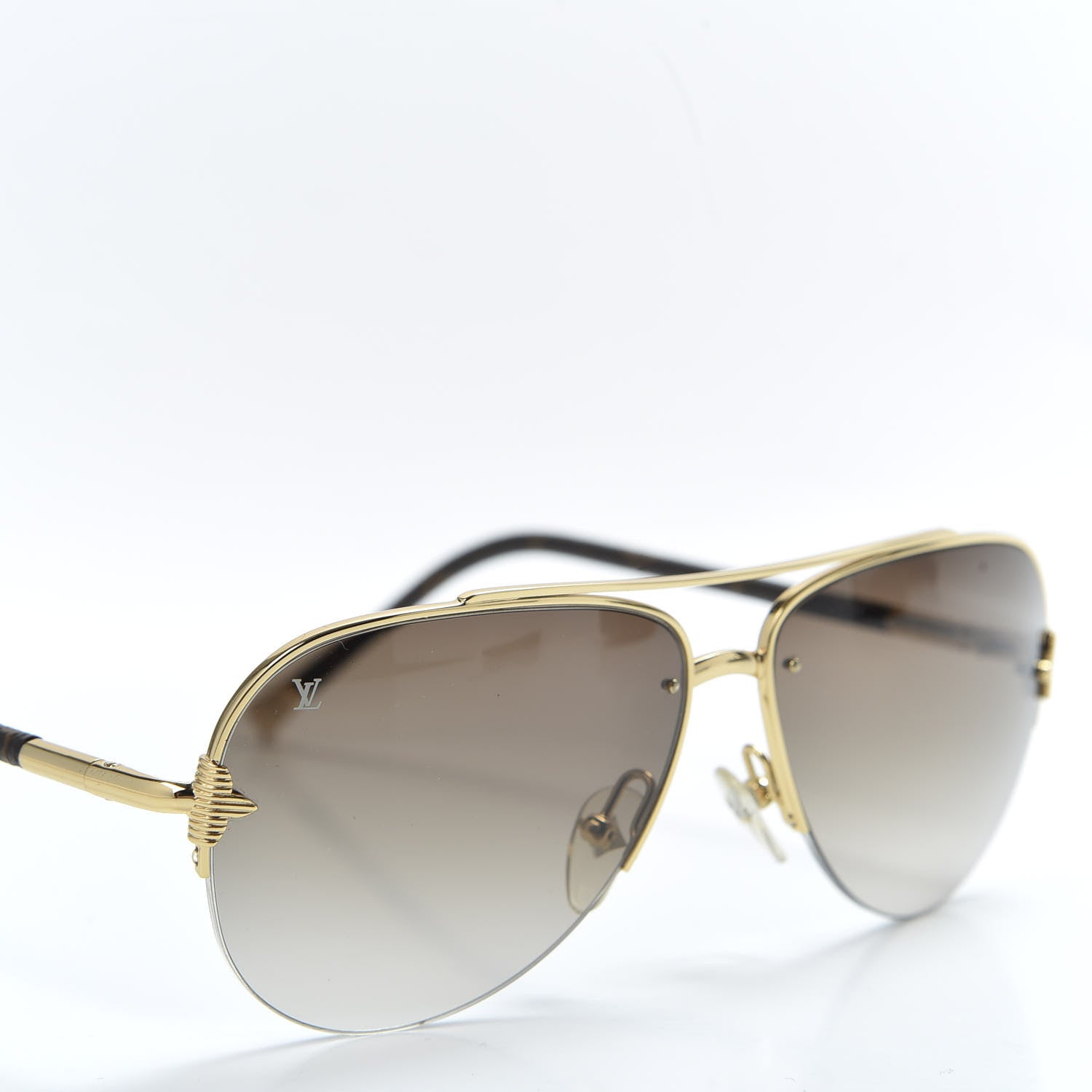 Louis Vuitton Monogram Petite Viola Pilote Aviator Sunglasses Z0571U Brown 7 of 8