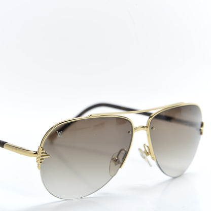 Louis Vuitton Monogram Petite Viola Pilote Aviator Sunglasses Z0571U Brown 7 of 8
