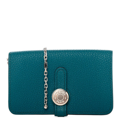 Hermes Togo Dogon Card Case Key Holder Cobalt 1 of 4