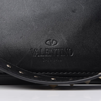 Valentino Garavani Calfskin Rockstud Medium Demilune Double Handle Satchel Black 12 of 23