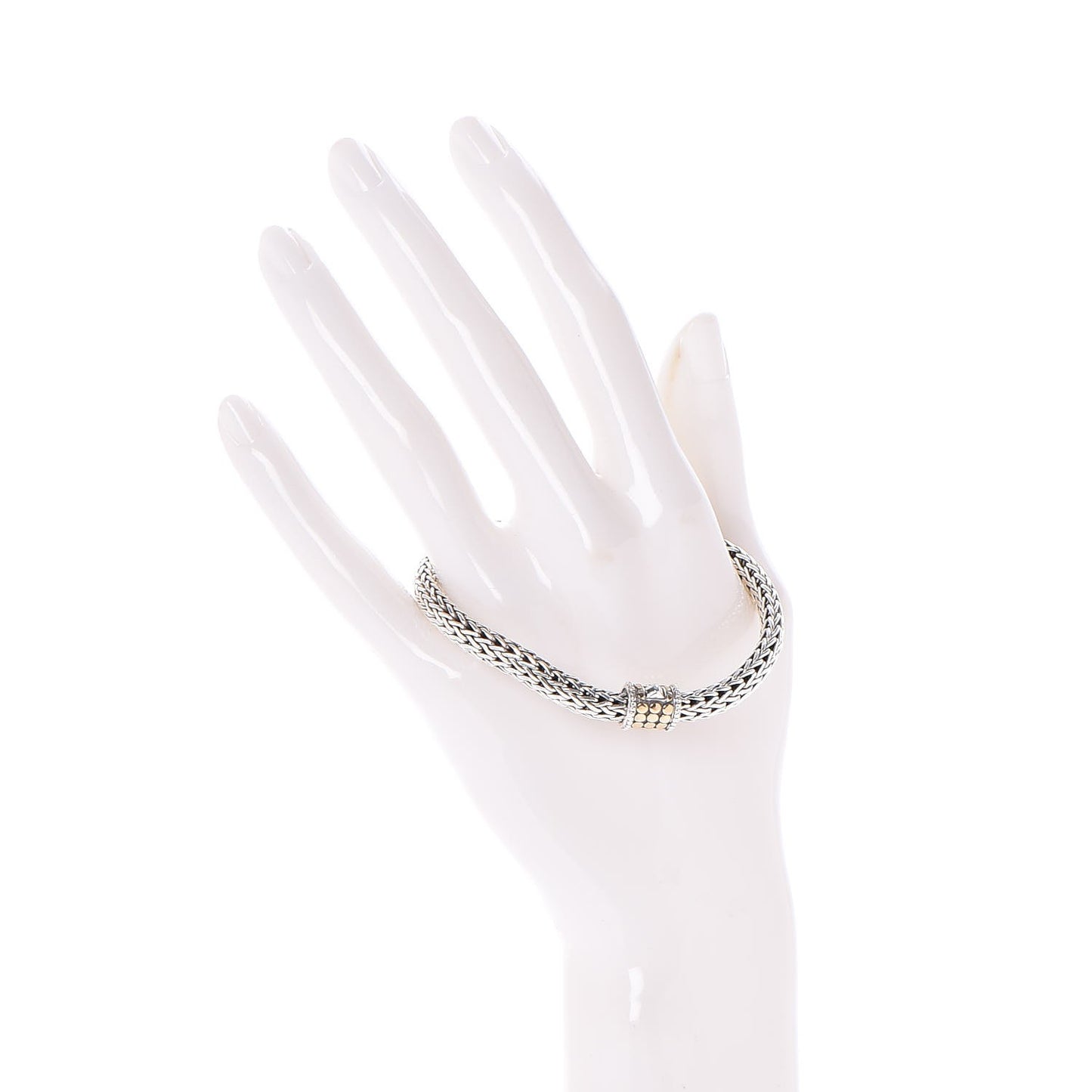 Sterling Silver 18K Yellow Gold 6.5mm Classic Chain Dot Bracelet