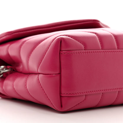 Saint Laurent Calfskin Y Quilted Monogram Toy Loulou Crossbody Bag Freesia 10 of 11