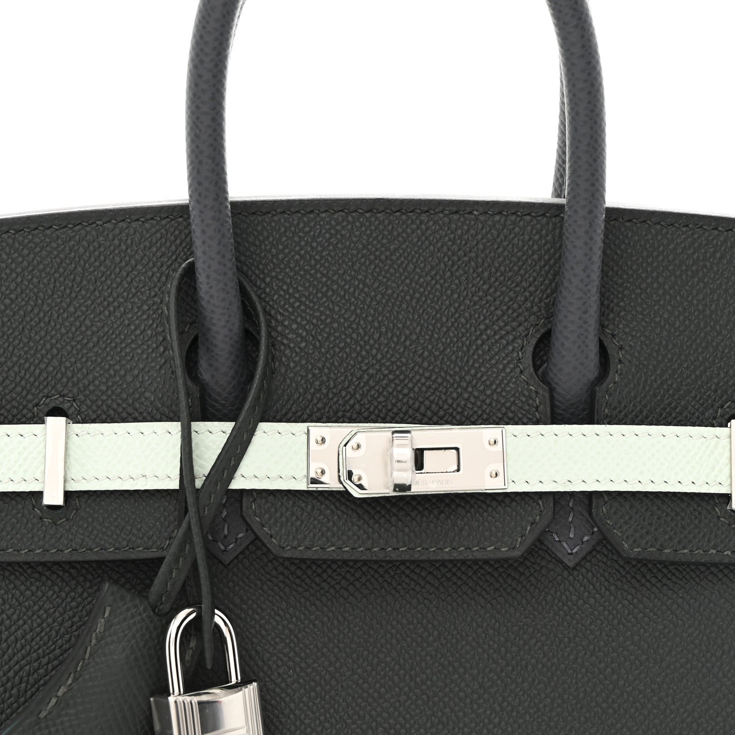Epsom Tri-Color Birkin 25 Vert Fonce Ardoise Vert Peppermint