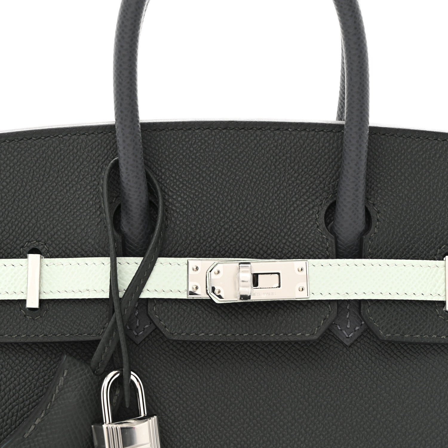 Hermes Epsom Tri-Color Birkin 25 Vert Fonce Ardoise Vert Peppermint 8 of 10