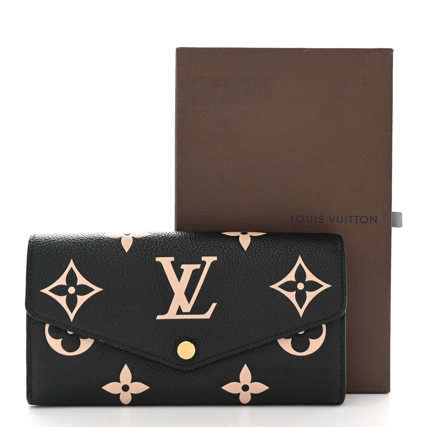 Monogram Empreinte Giant Sarah Wallet Black Beige