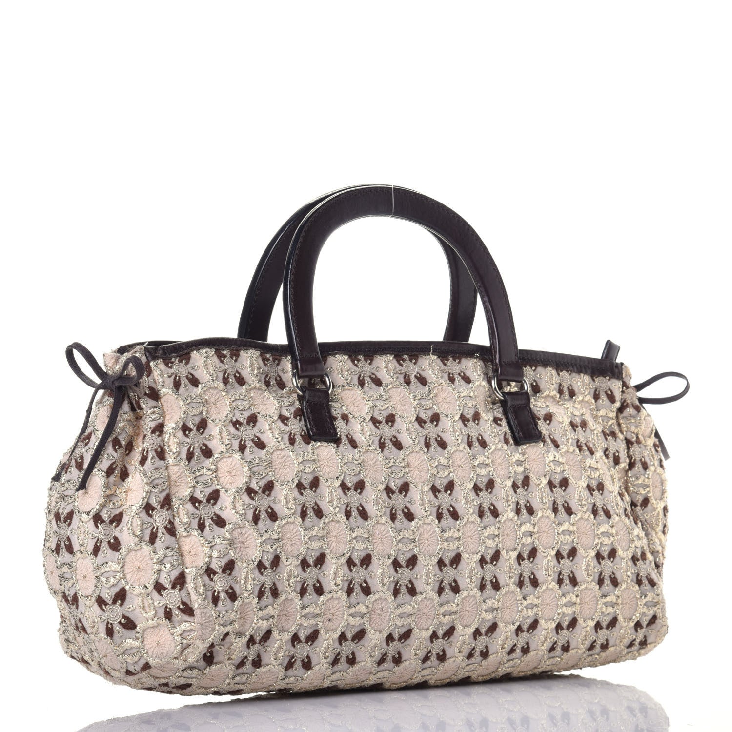Prada Bow Cloquet Top Handle Bag Avorio 3 of 8