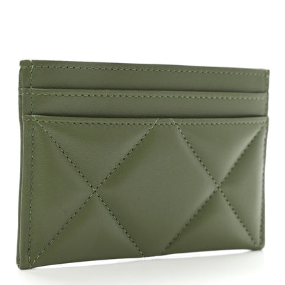 Chanel Lambskin Quilted Chanel 19 Card Holder Green 3 of 8