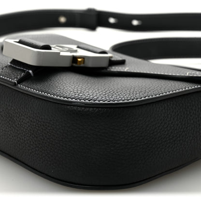 Christian Dior Grained Calfskin Saddle Messenger Bag With Strap Black 9 of 12