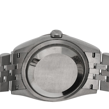 Rolex Stainless Steel 18K White Gold Diamond 36mm Oyster Perpetual Datejust Watch Black 126234 4 of 5