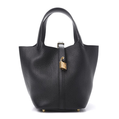 Hermes Taurillon Clemence Picotin Lock 18 PM Black 1 of 12
