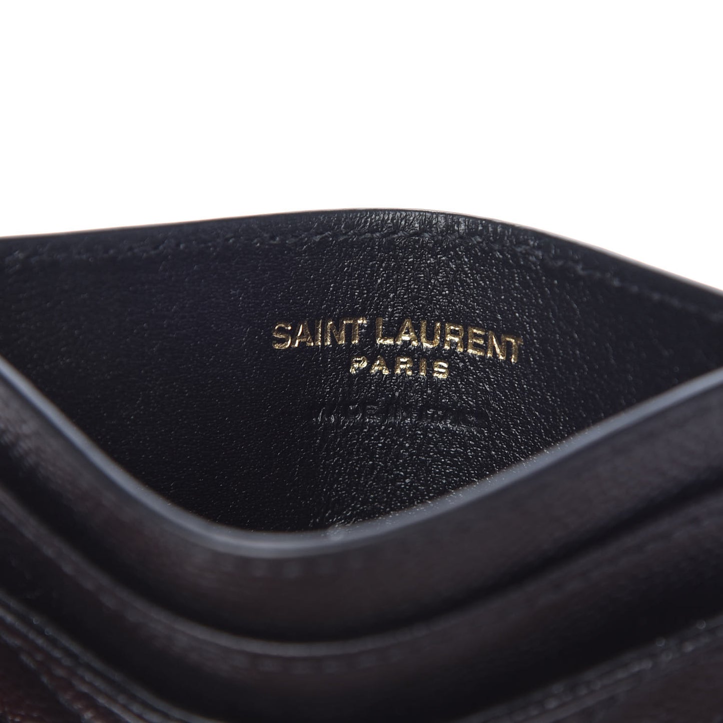 Grain De Poudre Matelasse Chevron Monogram Credit Card Case Black
