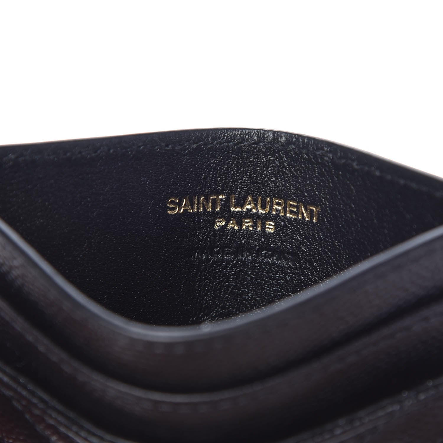 Saint Laurent Grain De Poudre Matelasse Chevron Monogram Credit Card Case Black 6 of 8