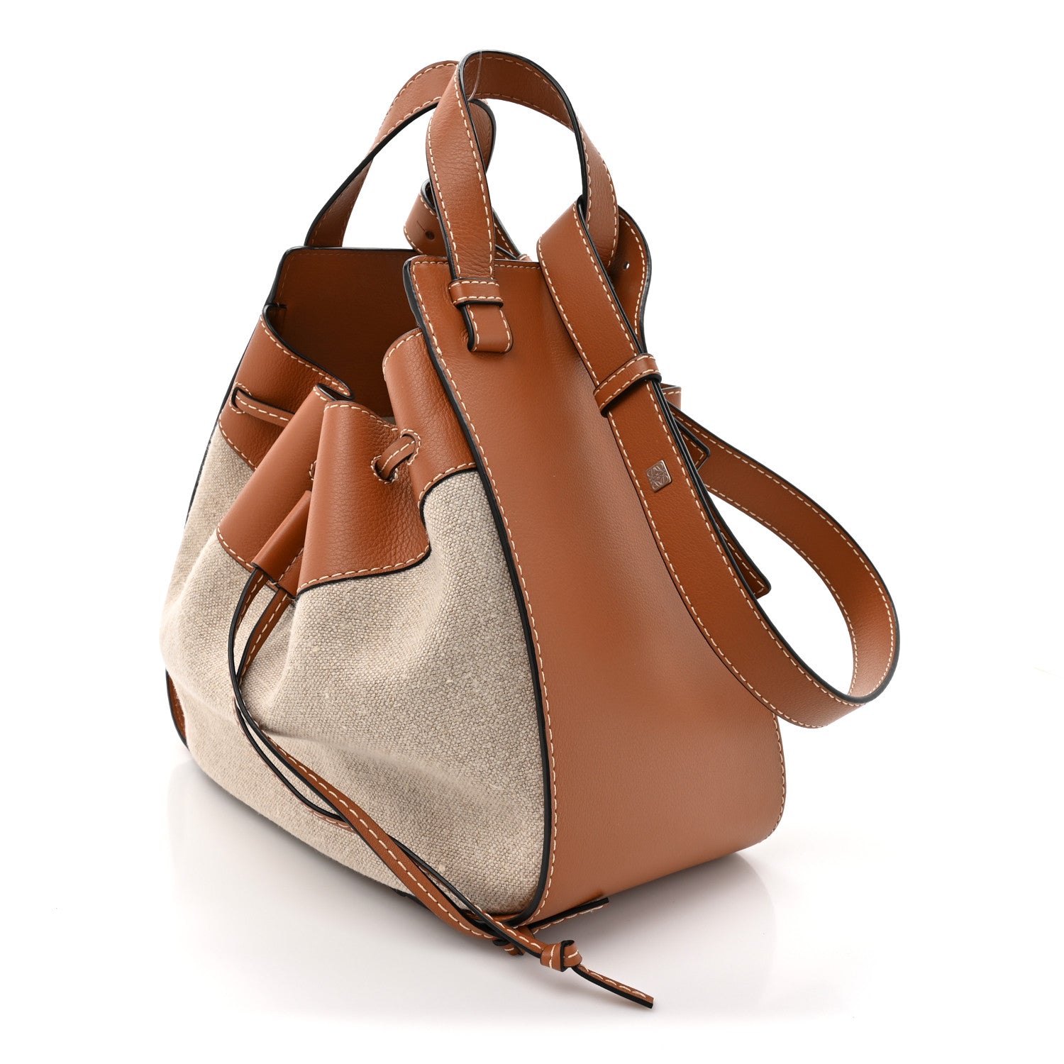 Loewe Calfskin Canvas Medium Hammock Shoulder Bag Natural Tan 3 of 10