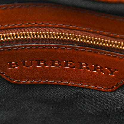 Burberry Bridle Calfskin House Check Medium Whipstitch Tote Dark Tan 6 of 10