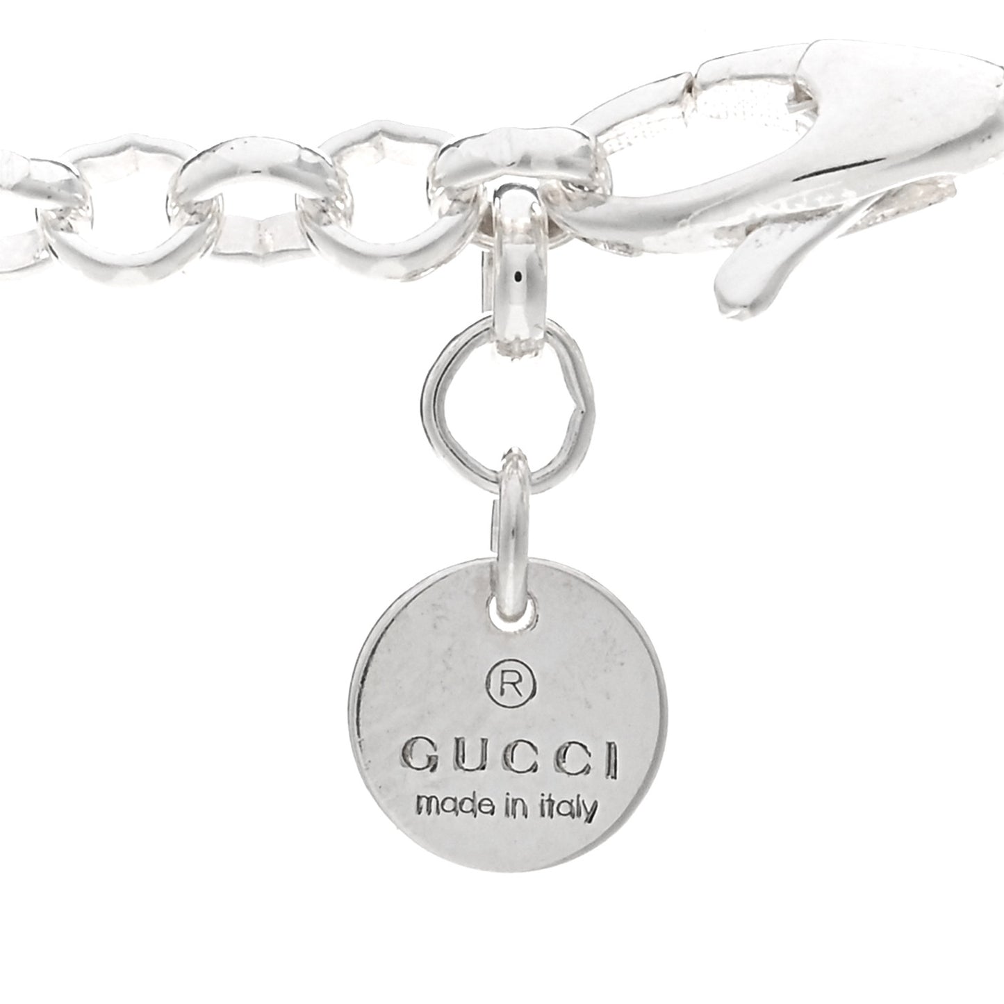 Sterling Silver Interlocking GG Pendant Beaded Necklace