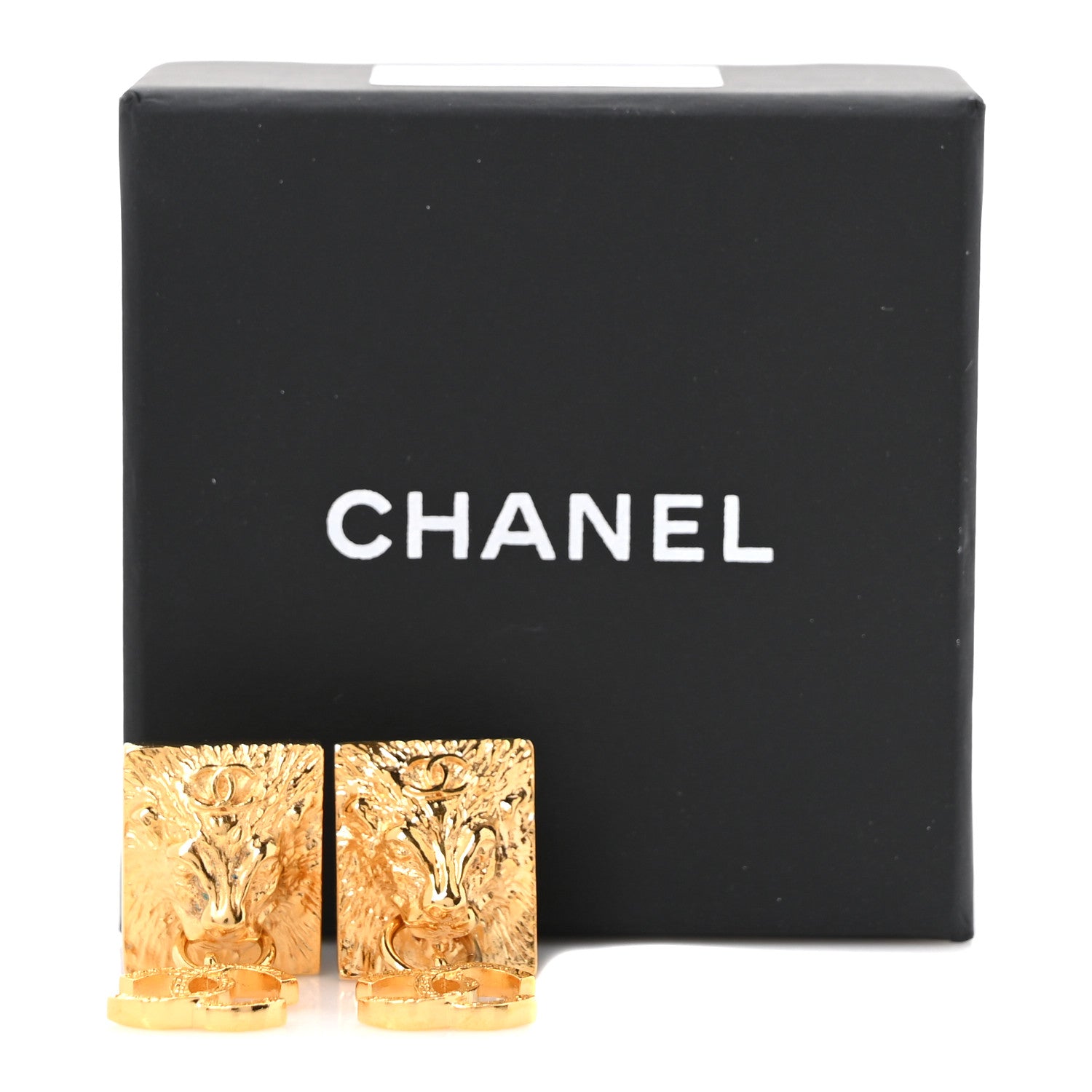Chanel Metal CC Lion Earrings Gold 5 of 5