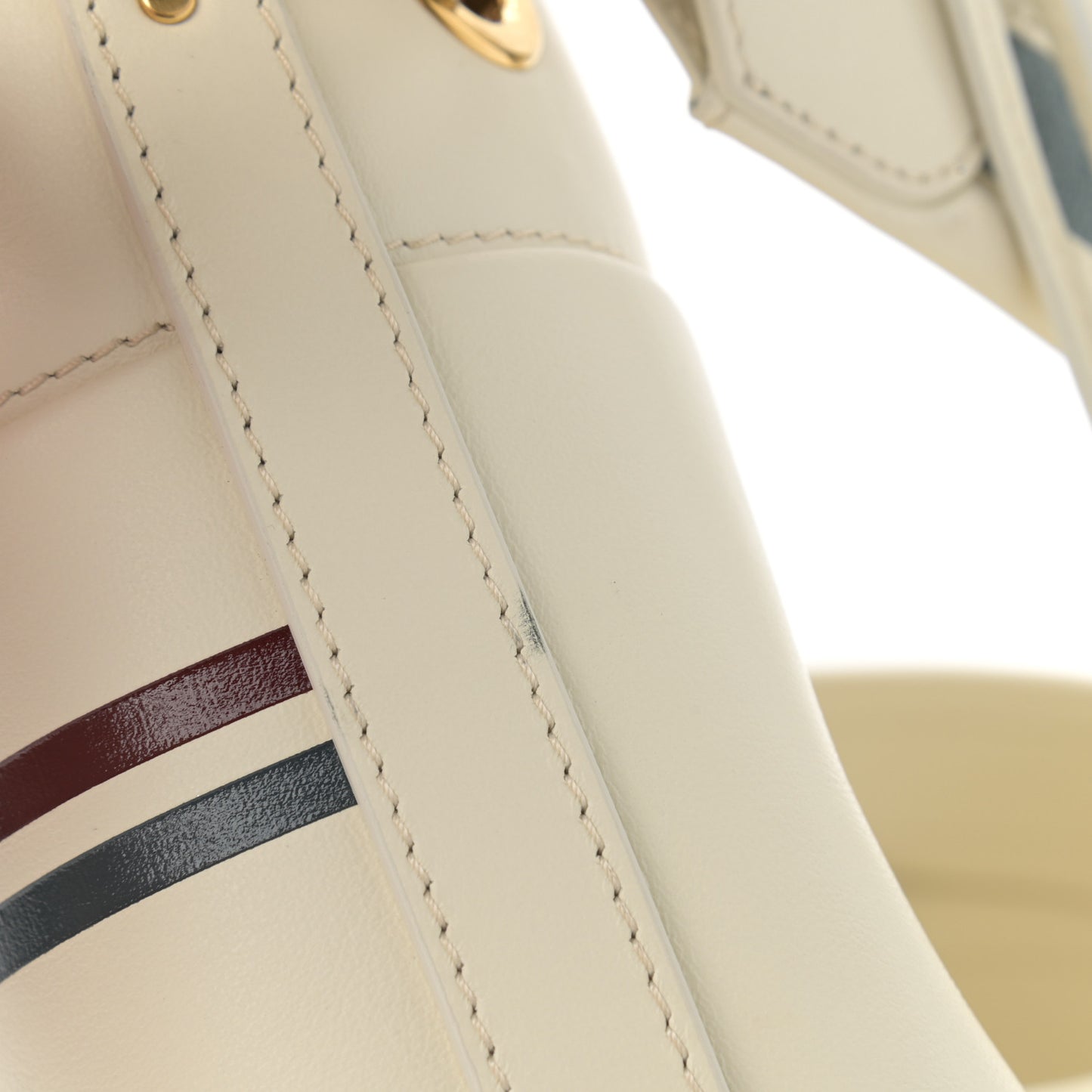Smooth Calfskin Logo Mini Roy Bucket Bag Natural White