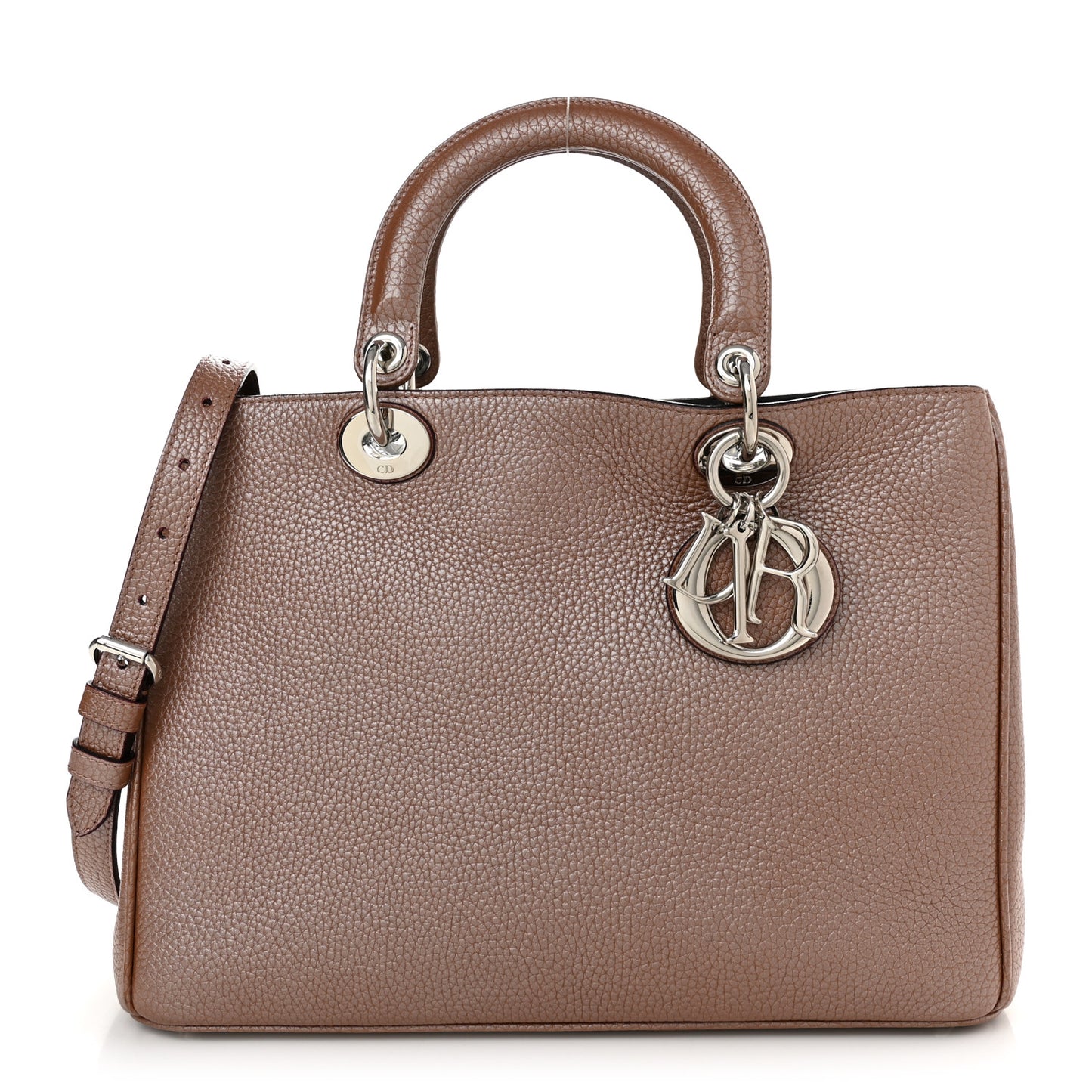 Metallic Bullcalf Medium Diorissimo Tote Pink