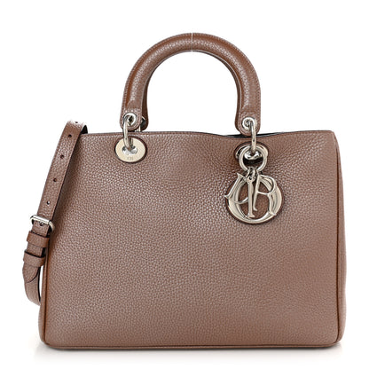 Christian Dior Metallic Bullcalf Medium Diorissimo Tote Pink 3 of 11