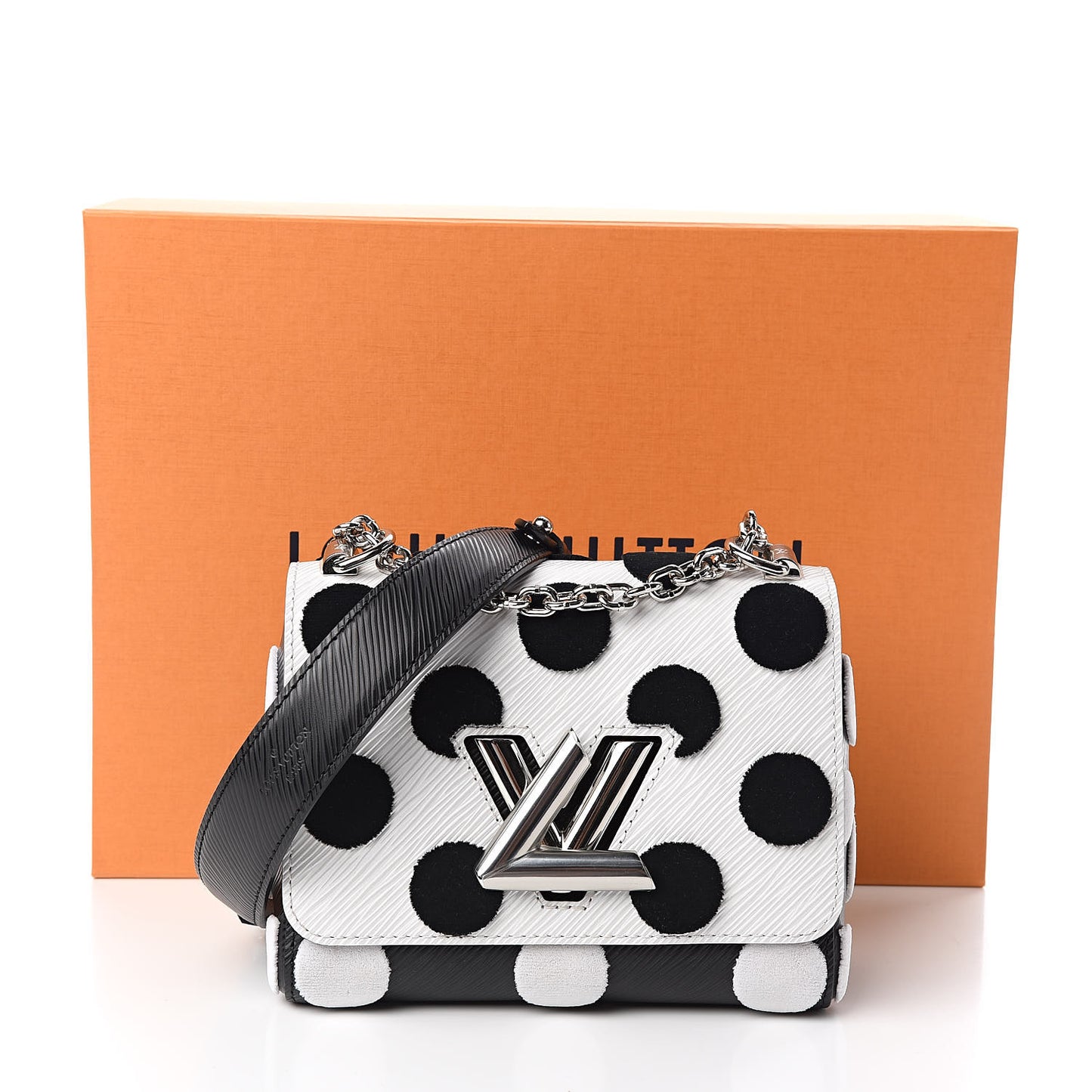 Epi Polka Dots Twist Shoulder Bag PM White Black