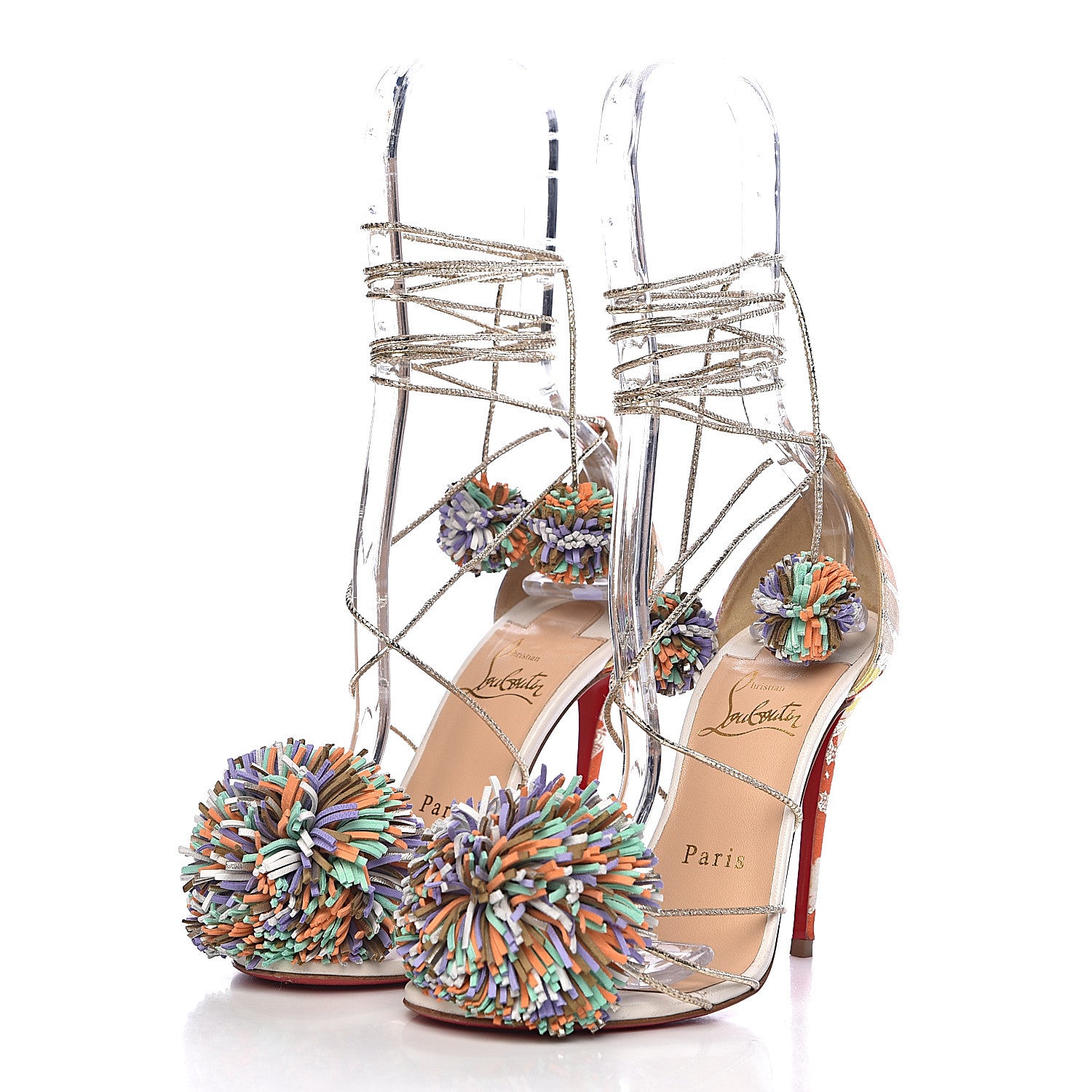 Christian Louboutin Nappa Suede Starouchi 100 Sandal 35 Multicolor 3 of 14