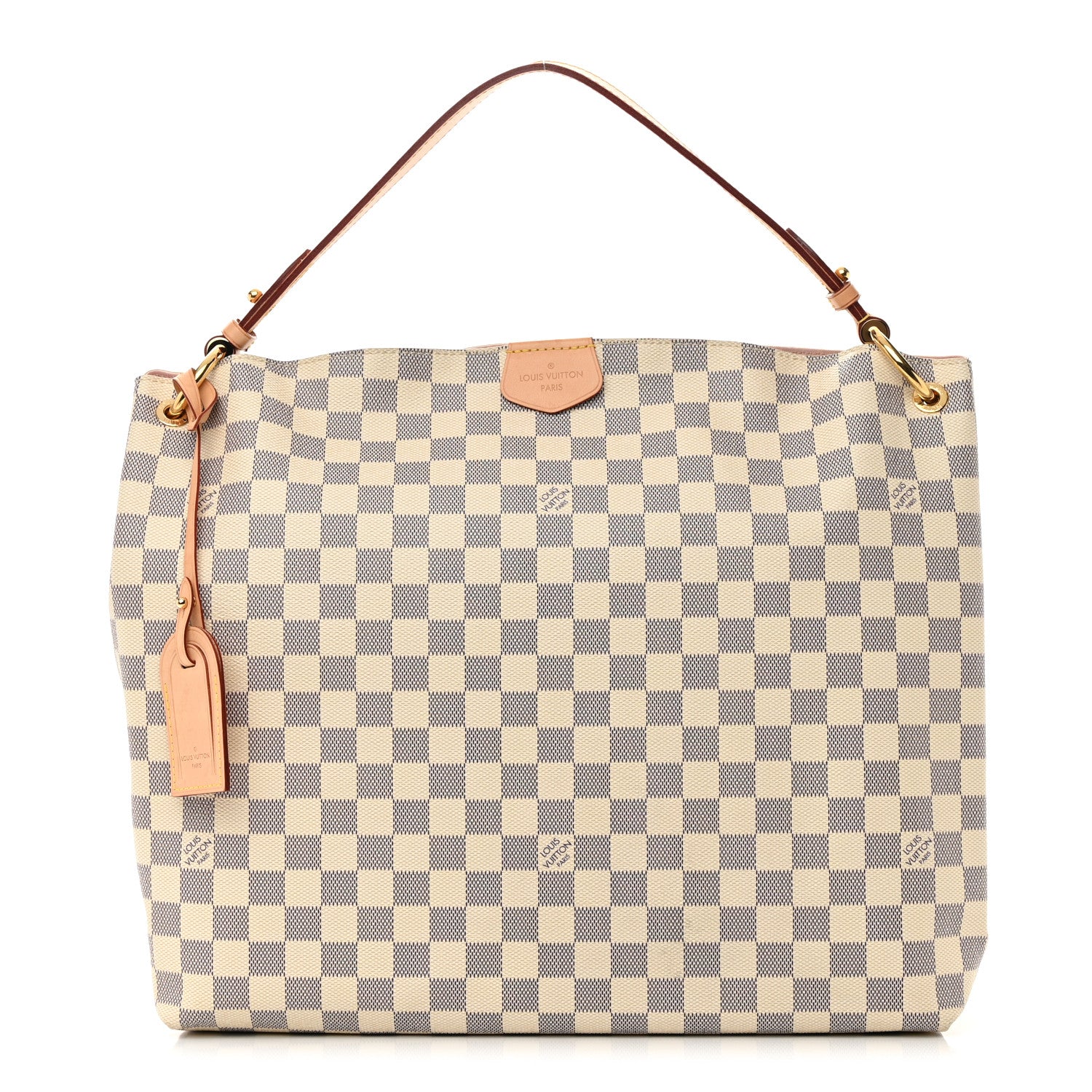 Louis Vuitton Damier Azur Graceful MM Rose Ballerine 1 of 13