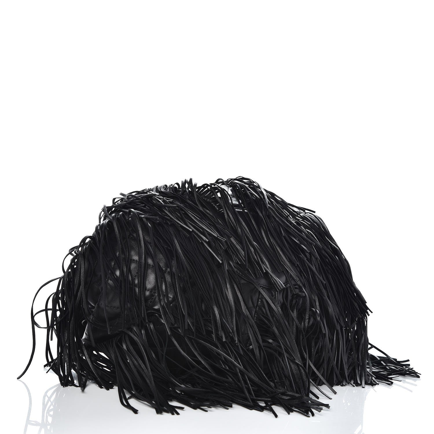 Chanel Lambskin Quilted Western Baluchon Fringe Bag Black 4 of 7