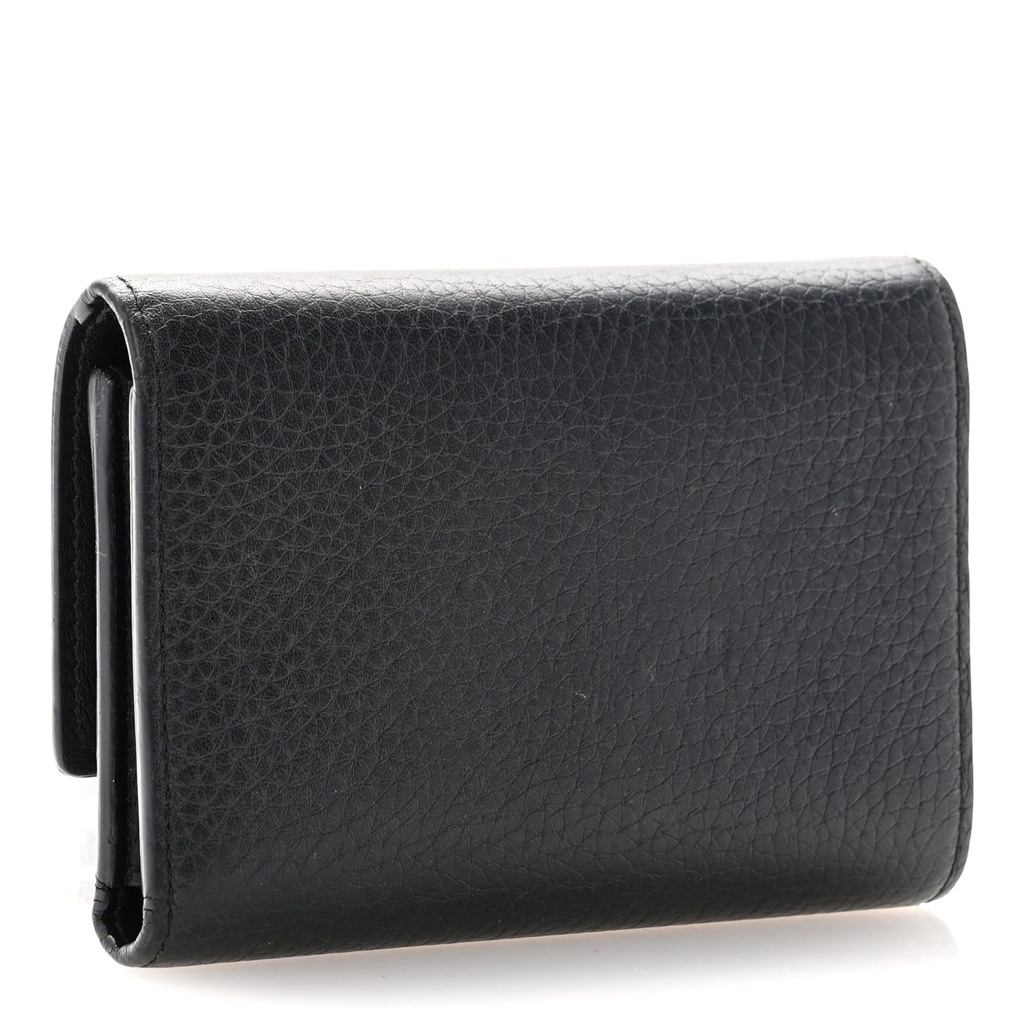 Taurillon Capucines Studded Compact Wallet Black