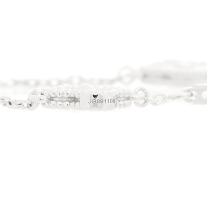 Van Cleef & Arpels 18K White Gold Diamond 6 Motifs Sweet Alhambra Bracelet 4 of 5