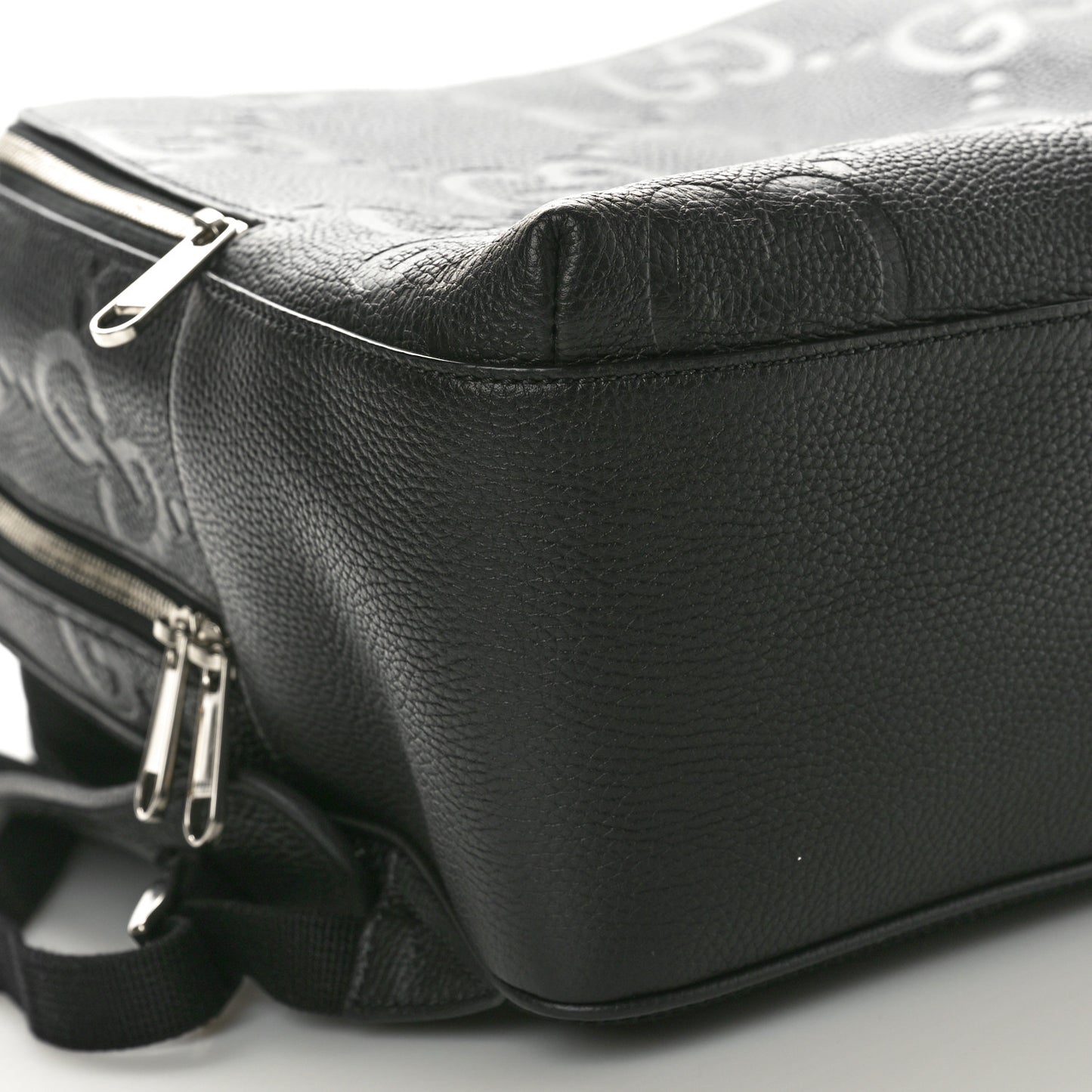 Calfskin Jumbo GG Embossed Large Backpack Black