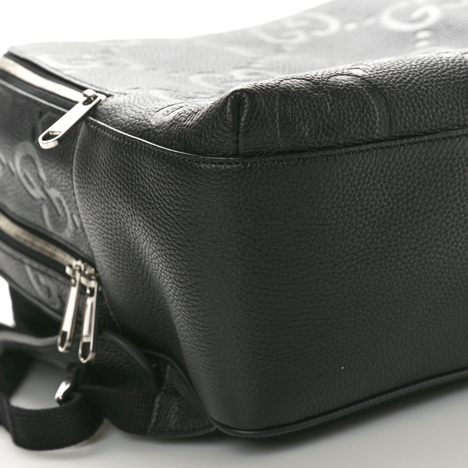 Gucci Calfskin Jumbo GG Embossed Large Backpack Black 9 of 10