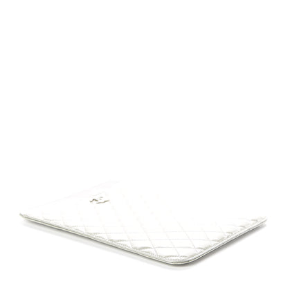 Chanel Patent Quilted Brilliant iPad Case Grey 4 of 9