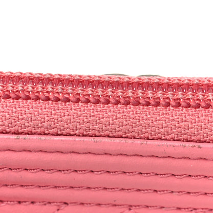 Chanel Calfskin Chevron Quilted Zip Around Boy Coin Purse Wallet Pink 14 of 16