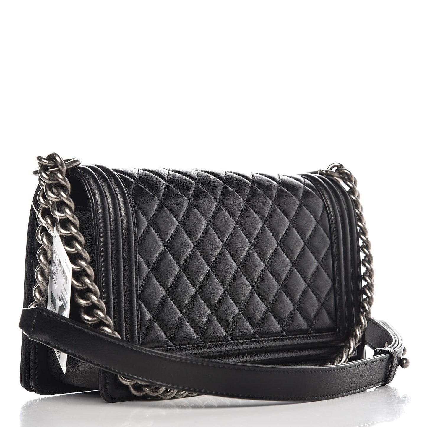 Lambskin Quilted Medium Boy Flap Black
